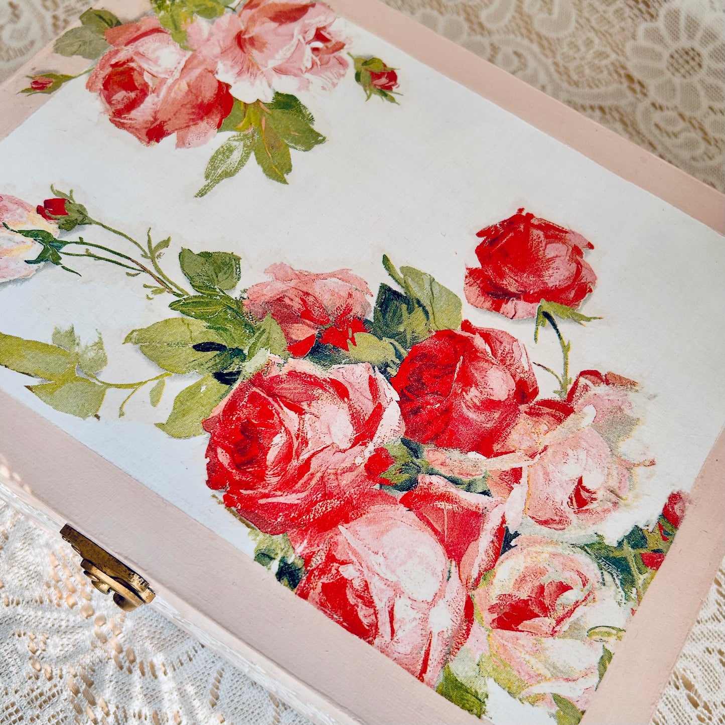 Blush Rose Jewellery Box - Decorative Storage Box - Personalised Gifts