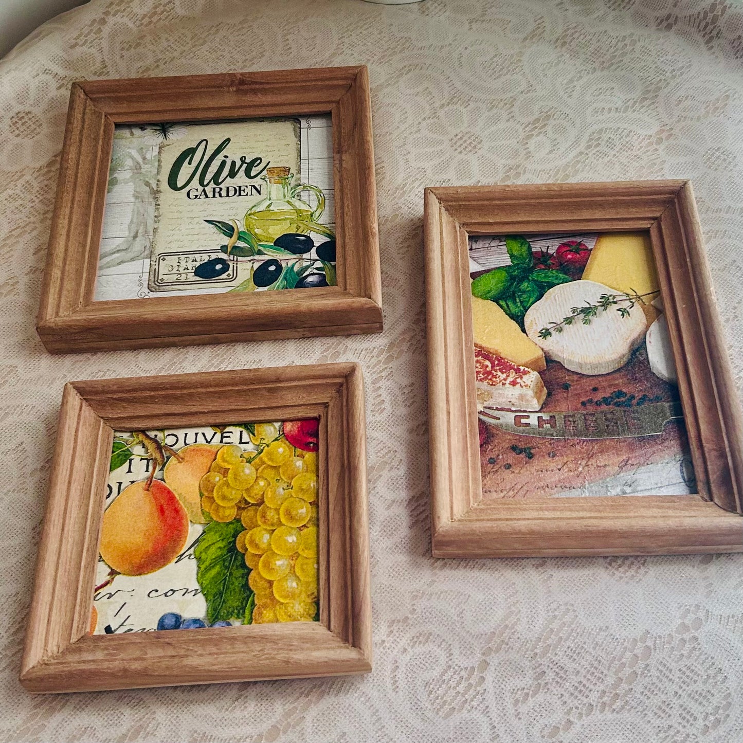 Countryside Kitchen Wall Frame Set - Wooden Wall decor for kitchen | Natural Wood Finish