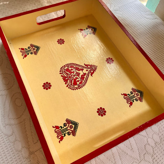 Assamese Motif Trays | Assamese Serving Tray | 11*8 inches