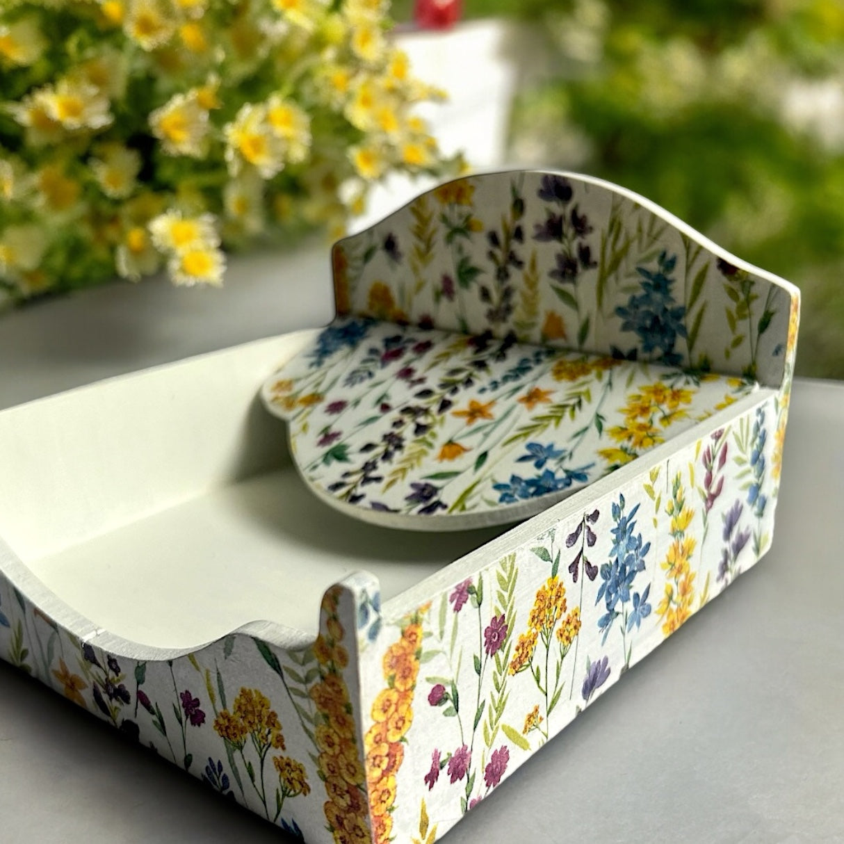 Springfield - Floral Square Tissue Holder | Pastel Woods