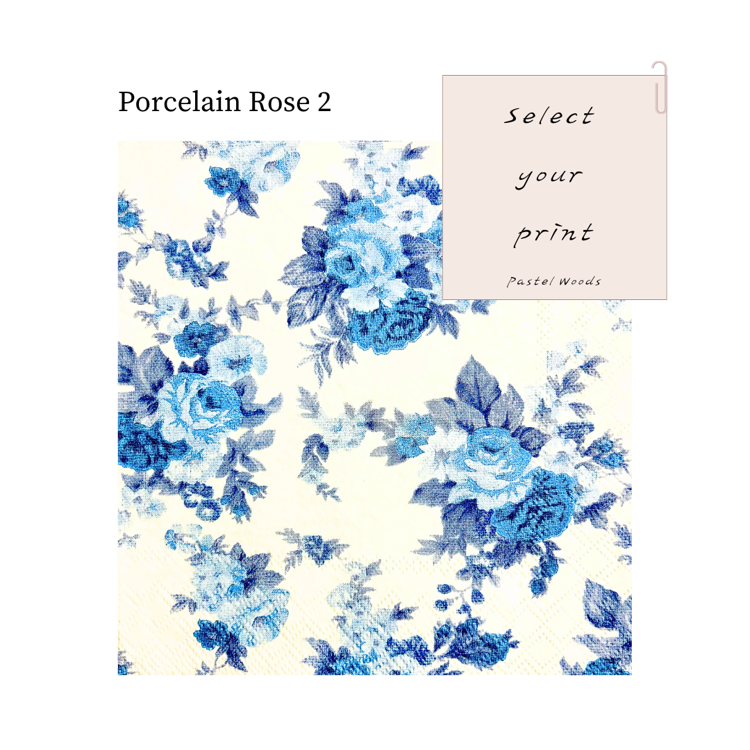 Custom Floral Round Coasters Set of 6 with Stand | Vintage Decor| PASTEL WOODS