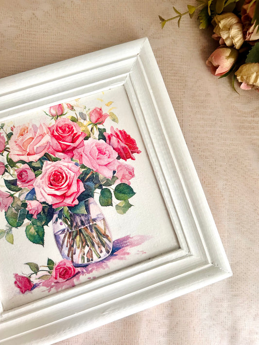 Blushing Rose- 8x8 | Wall frames | Garden Whisper Collection