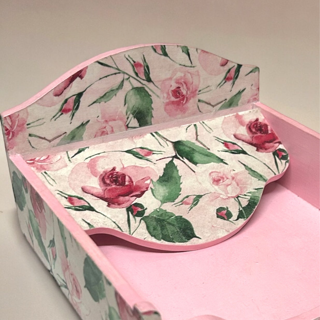 Rosette Floral Square Tissue Box - Napkin Holder for Home Office Cafes