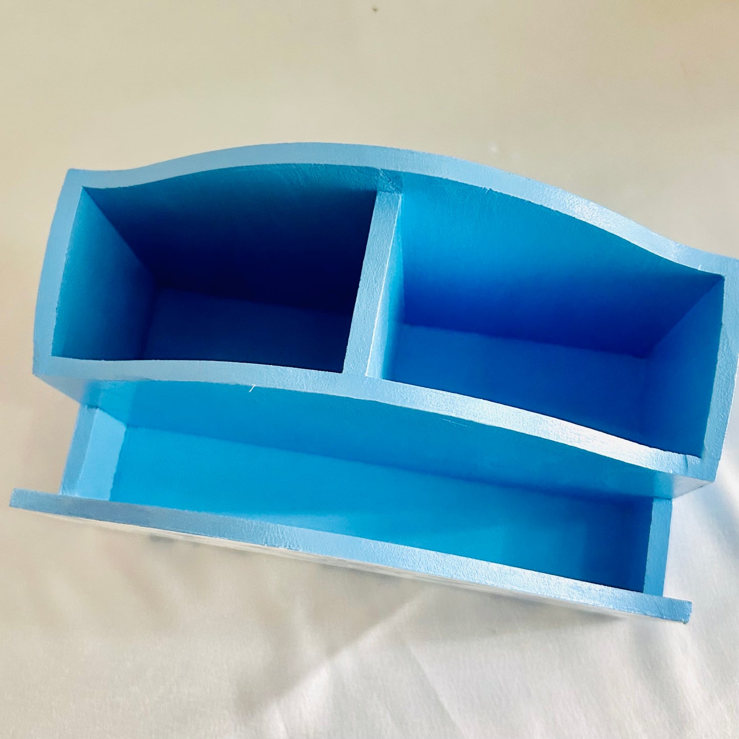 Blue Rose Cutlery Holder with Napkin Slot | Floral Cutlery holder for dining table | Pastel Woods