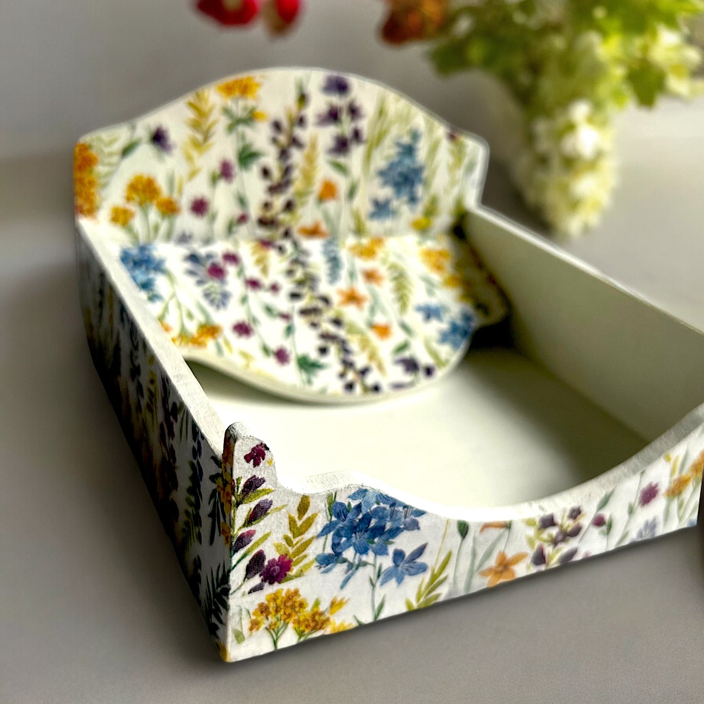 Springfield - Floral Square Tissue Holder | Pastel Woods