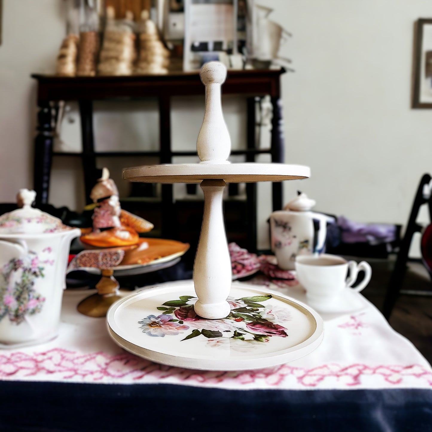 2-tier dessert stand english tea