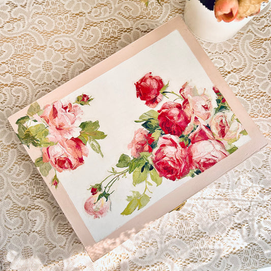 Blush Rose Jewellery Box - Decorative Storage Box - Personalised Gifts