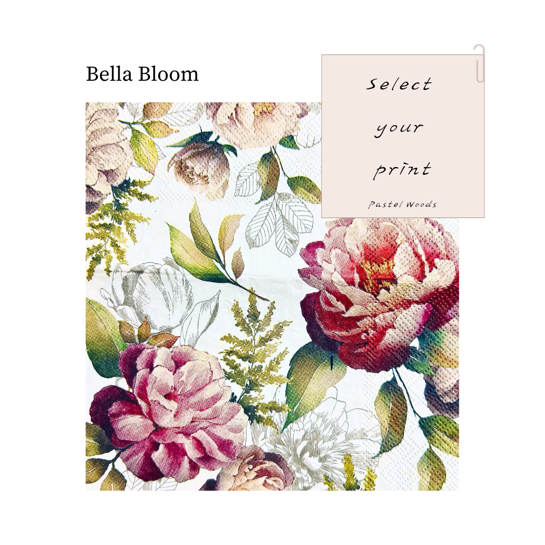 Custom Floral Round Coasters Set of 6 with Stand | Vintage Decor| PASTEL WOODS