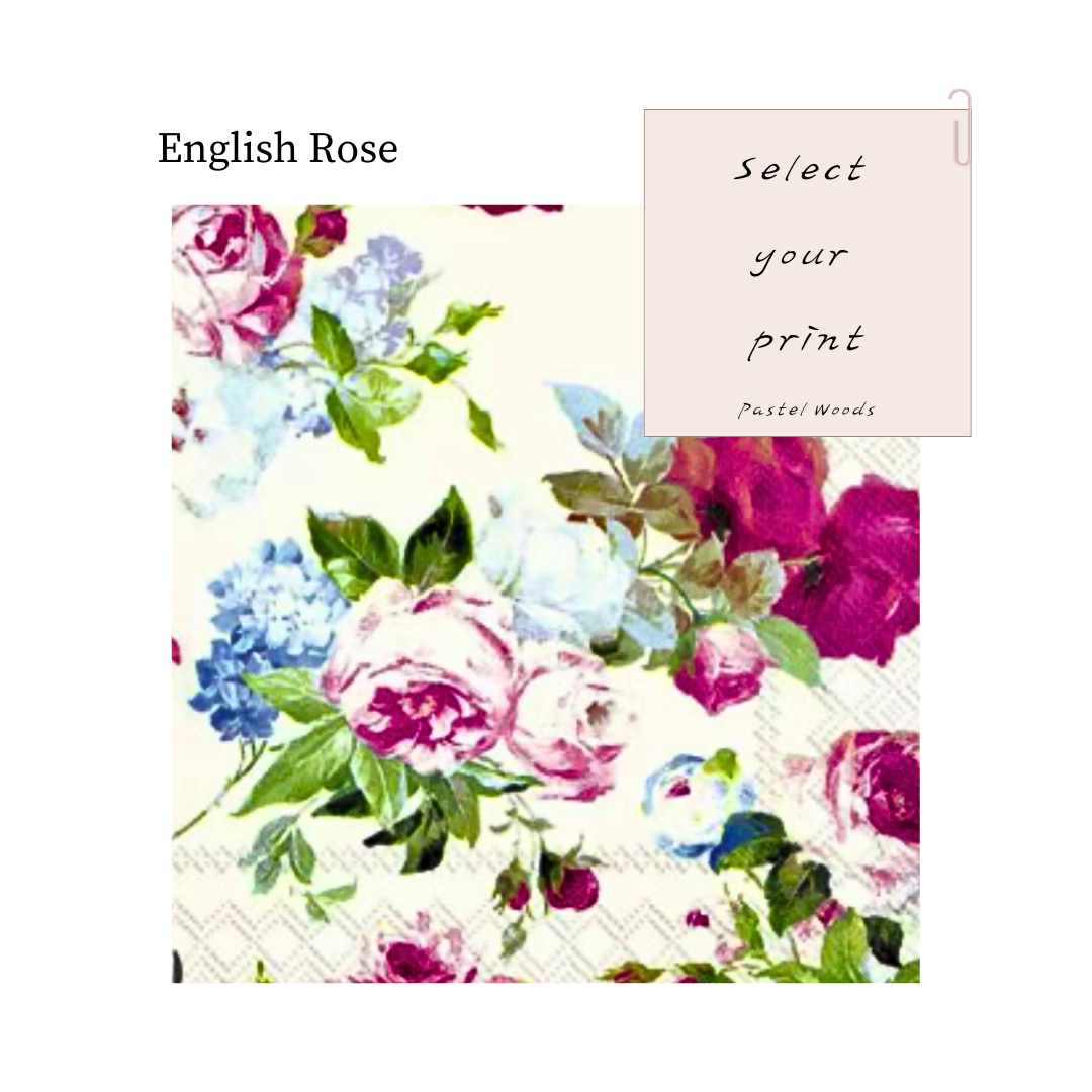 Custom Floral Round Coasters Set of 6 with Stand | Vintage Decor| PASTEL WOODS