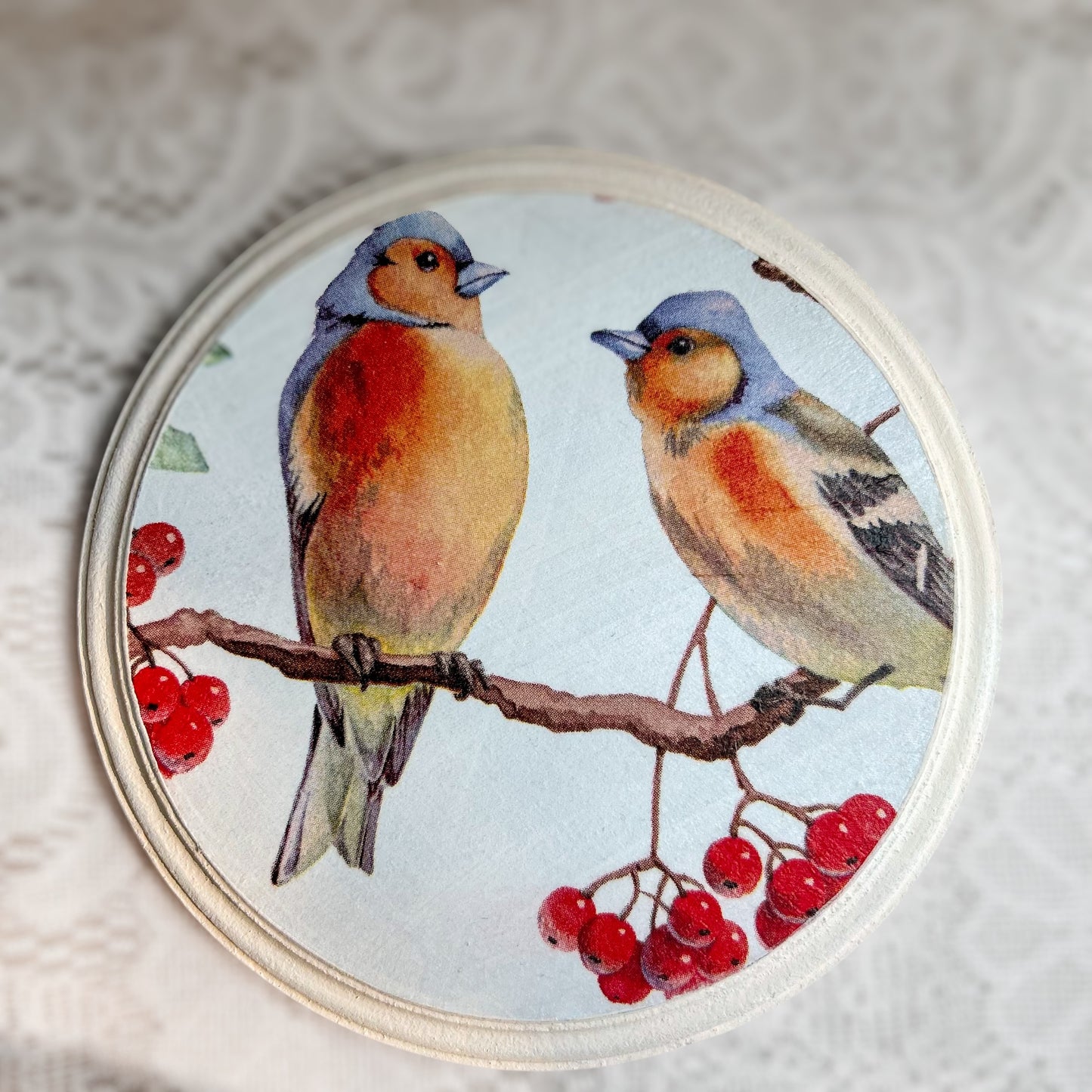 Round Wall Plates 6" - Red Birds