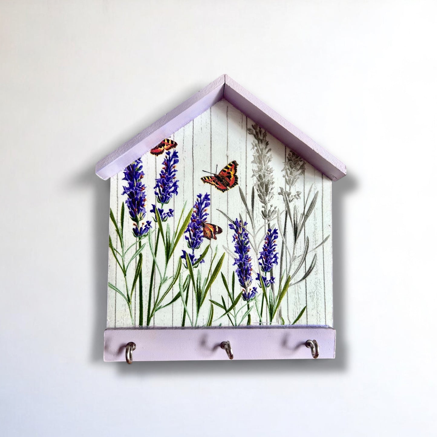 Lavendar Hut Keyholder | Wall Key hanger for gifting | with 3 hooks