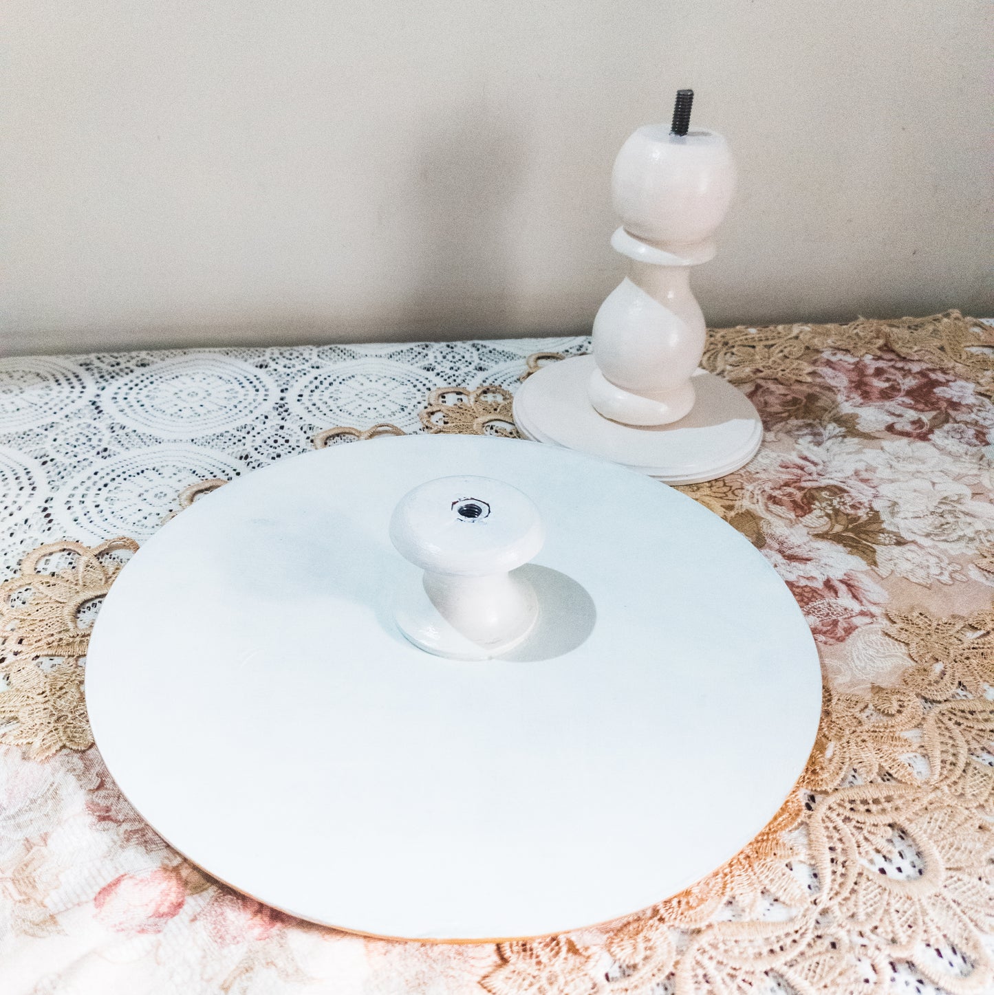 Flower Elegance Cake Stand -12” | Floral Cake Stand with Carved Detachable Base for parties, gifting and decor