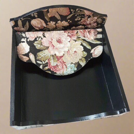 Floral Square Tissue Box / Square Napkin Holder / Tissue Holder for Home Office Car