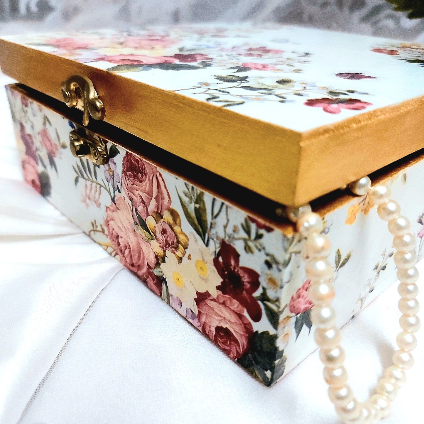 Rose Gilded Storage Box | Decorative Box | Keepsake Box | Jewellery Box