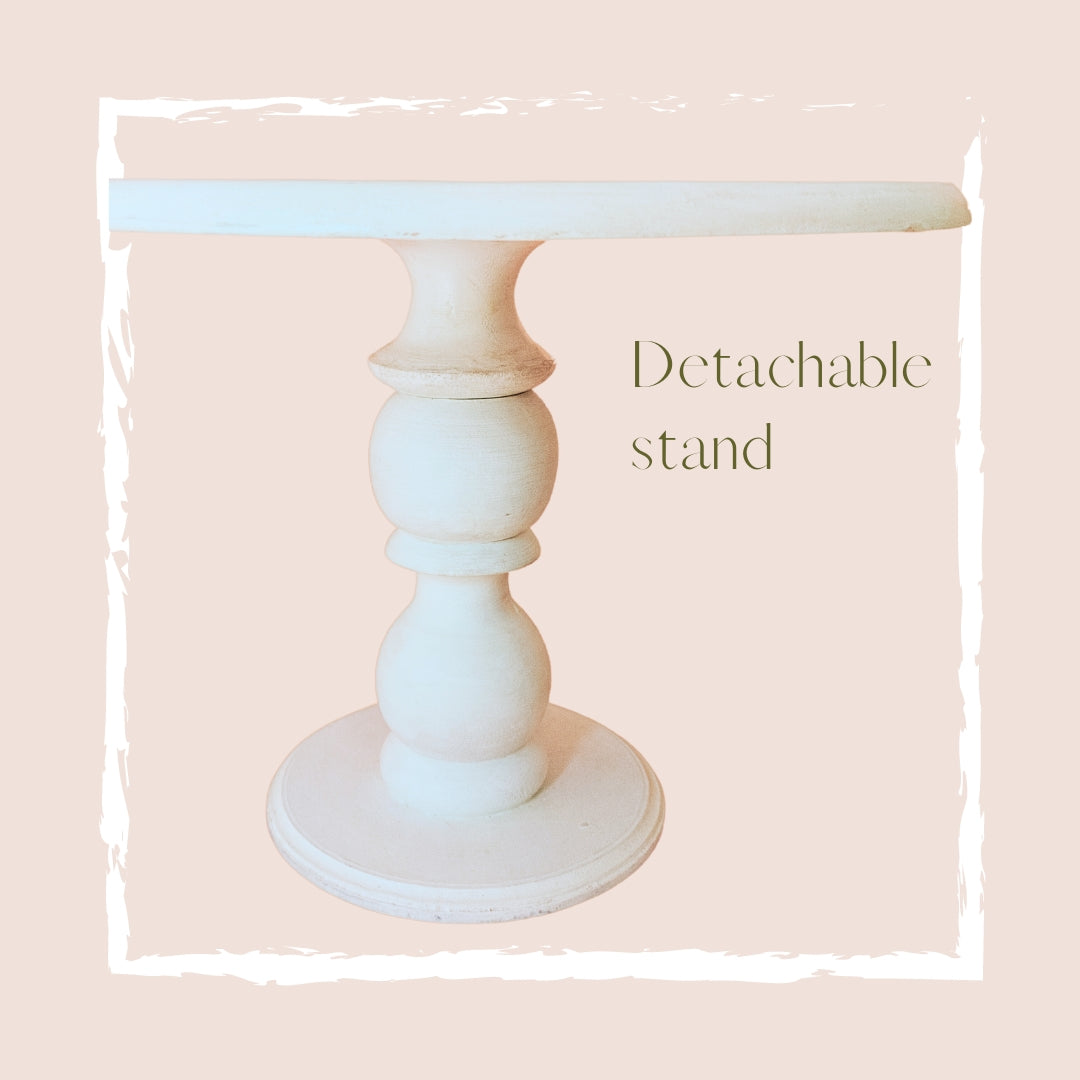 Peach Rose Cake Stand - 12” | Floral Cake Stand with Carved Detachable Base for parties, gifting and decor