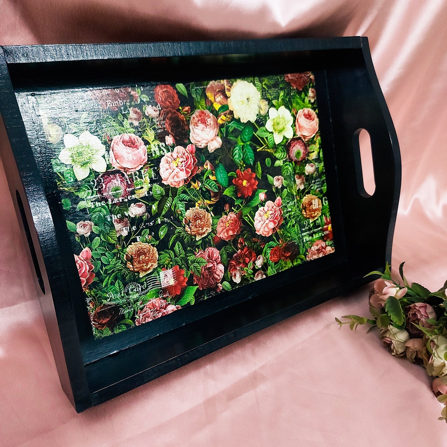 Wooden Tray Floral