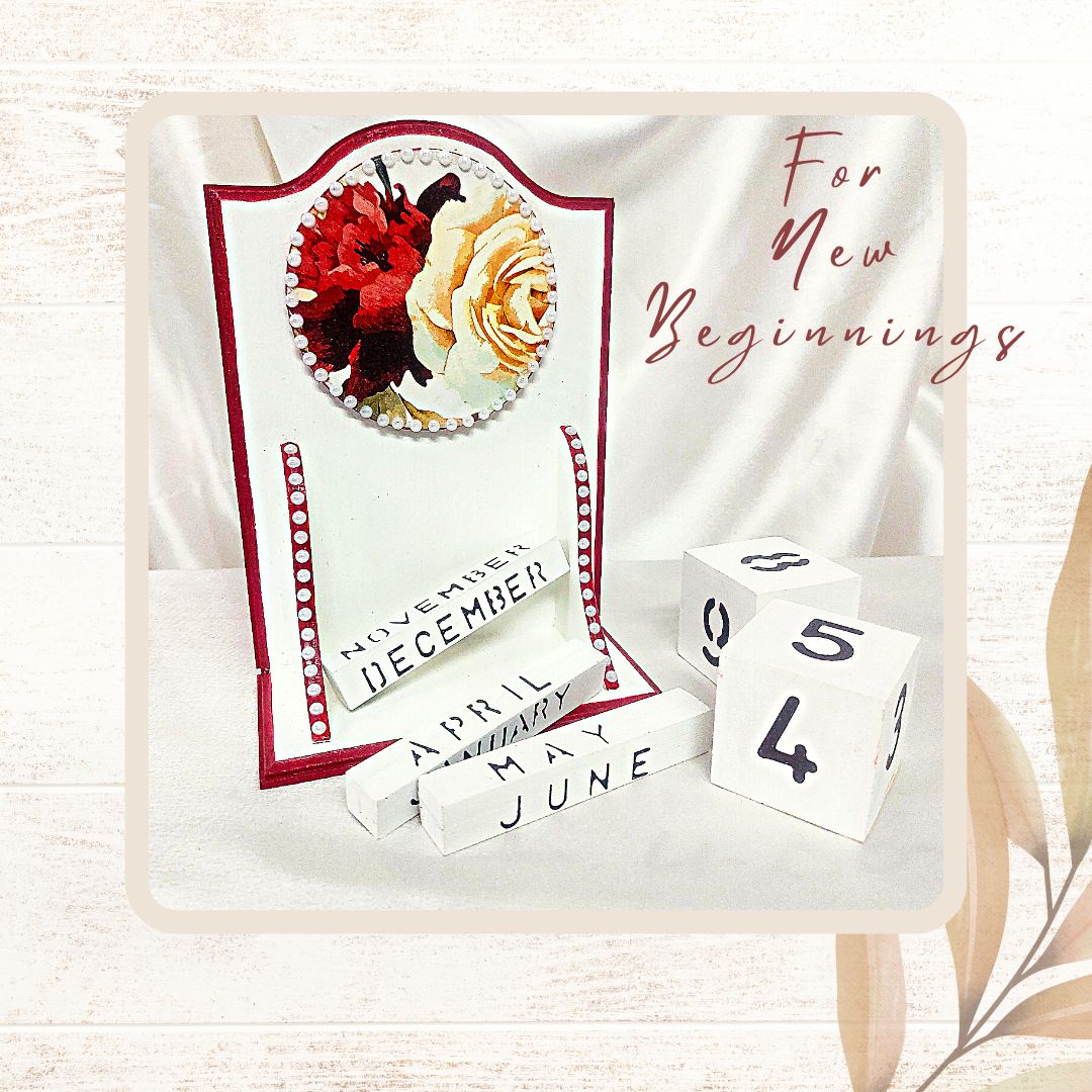 Vintage Perpetual Calendar - Crimson Charm - Single piece only !
