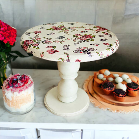 English rose Cake stand | Floral Cake stand for dessert, kitchen riser | Pedestal Cake stand | Medium 10” diameter