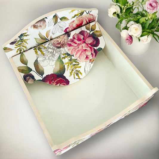 Bella Bloom - Floral Square Tissue Holder | Pastel Woods