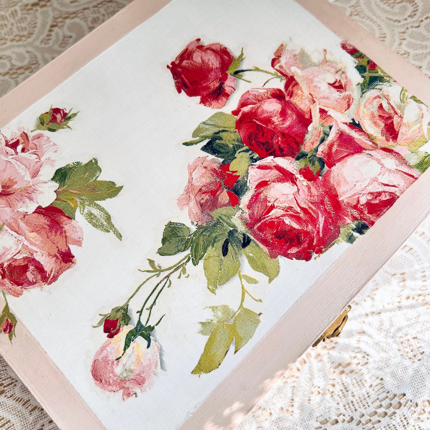 Blush Rose Jewellery Box - Decorative Storage Box - Personalised Gifts