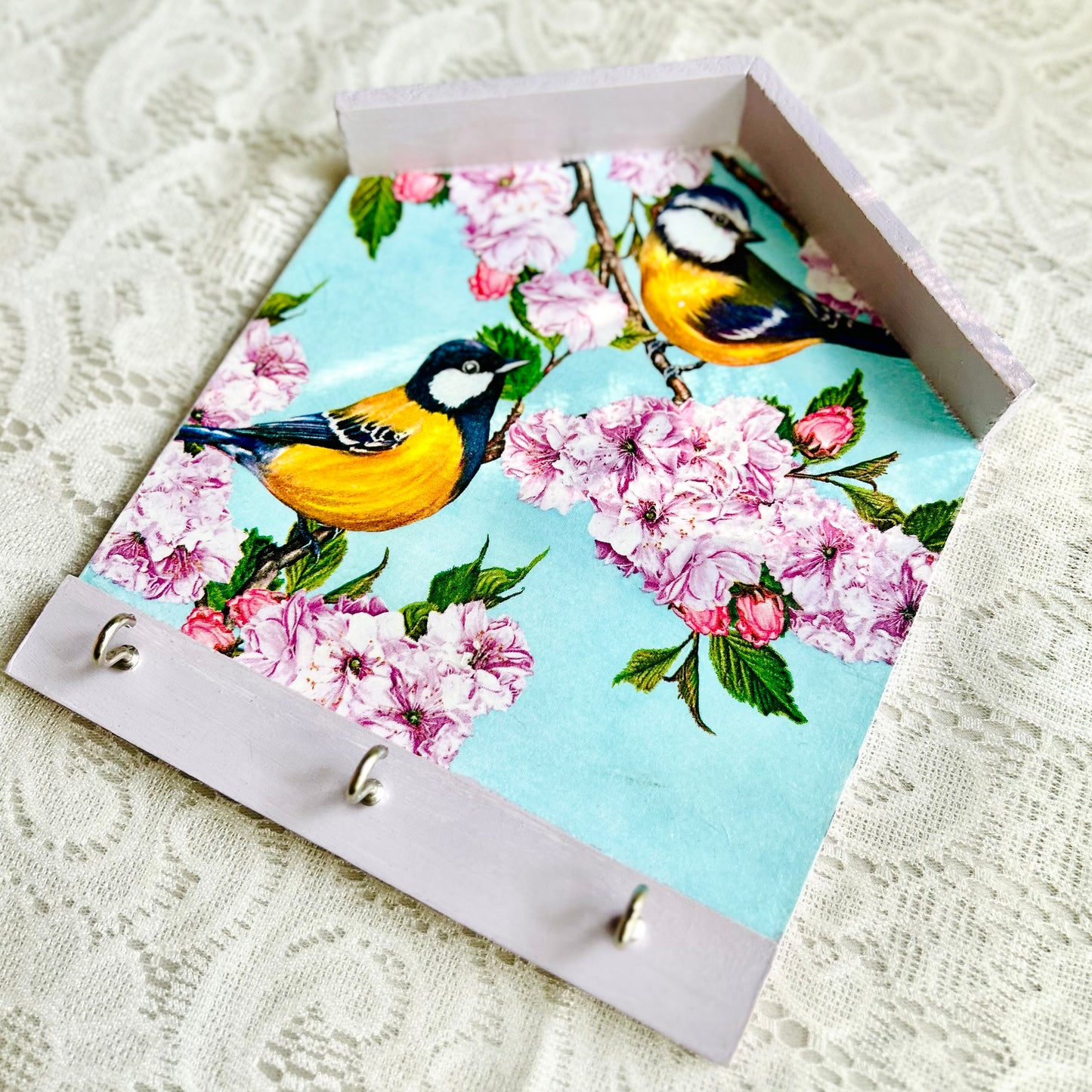 Blue Birds Hut Keyholder | Wall Key hanger for gifting | with 3 hooks