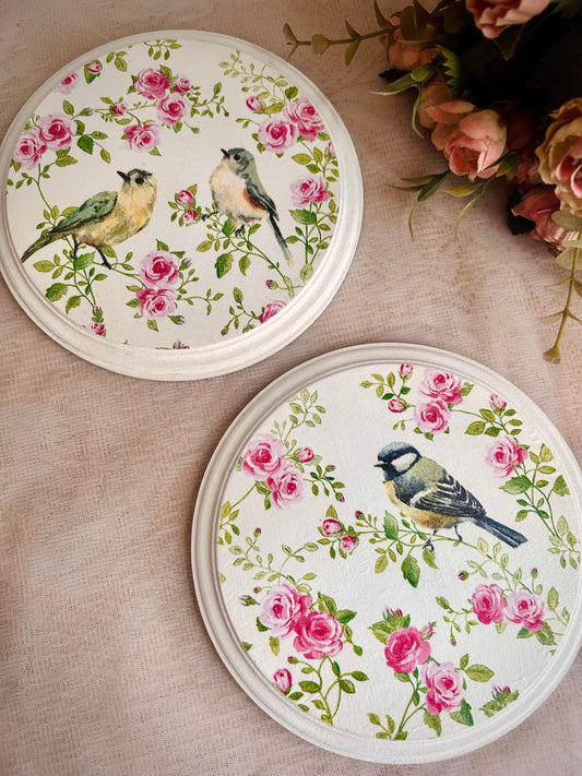 Rose Song set - Round Wall Plates 6" | Garden Whisper Collection