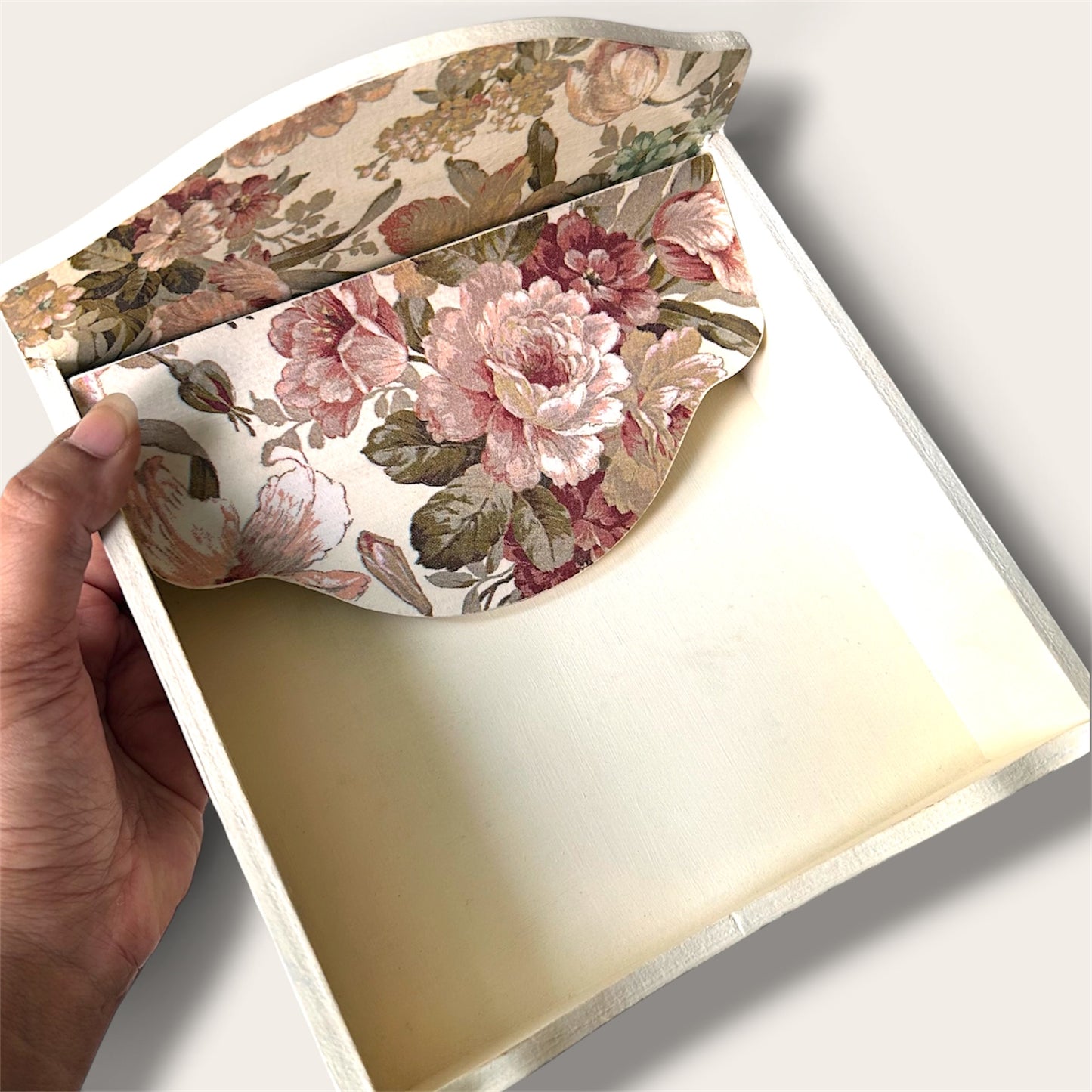 Beige Beauty - Floral Square Tissue Holder | Square Tissue Box