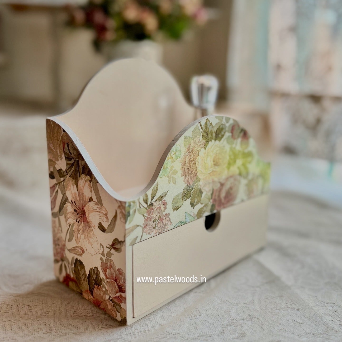Beige Secret Desk Organiser | Drawers for Jewellery Storage