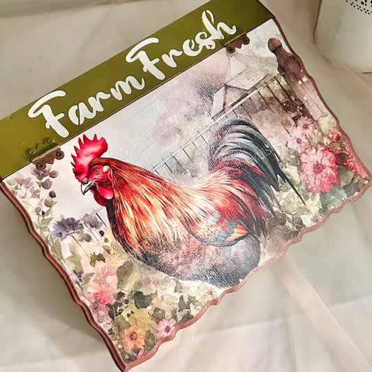 Country Rooster BreadBox - Kitchen Counter Storage for breads and dry items | PASTEL WOODS