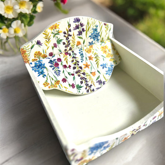 Springfield - Floral Square Tissue Holder | Pastel Woods