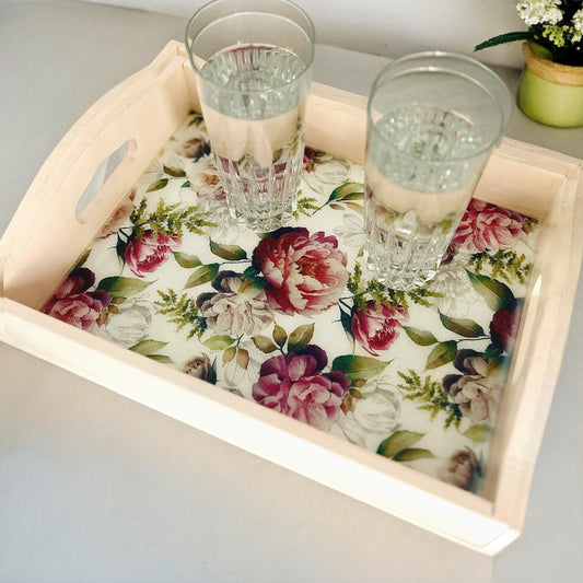 Bella Bloom Tray | Floral Serving Tray | in 2 sizes