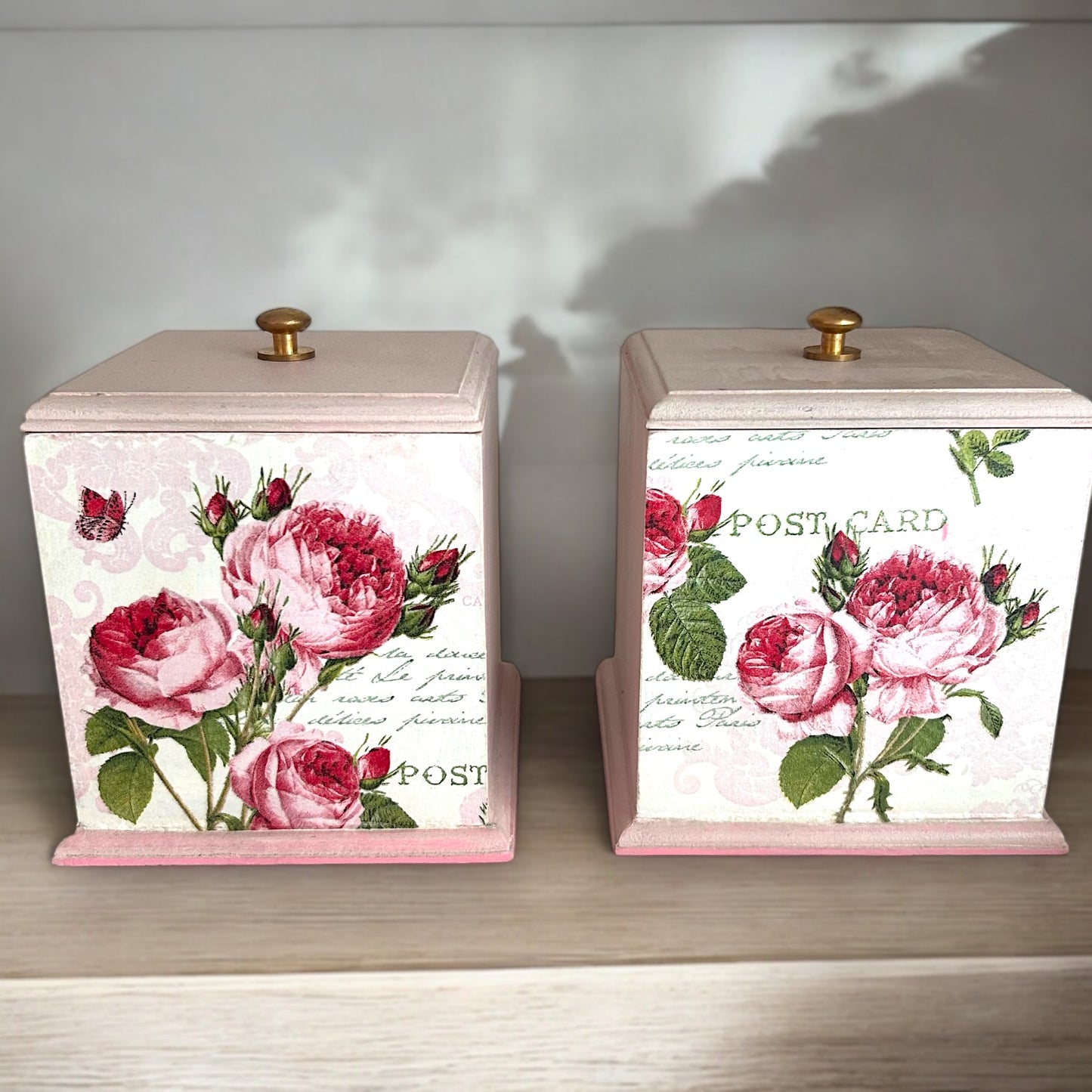 Wooden Storage Jar with Lid - Vintage Love - for gifting choclates, nuts and dry items