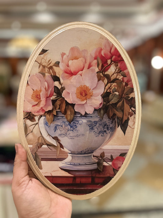 Floral Joy - Wall Hanging - Oval Wall Plate - Wall decor