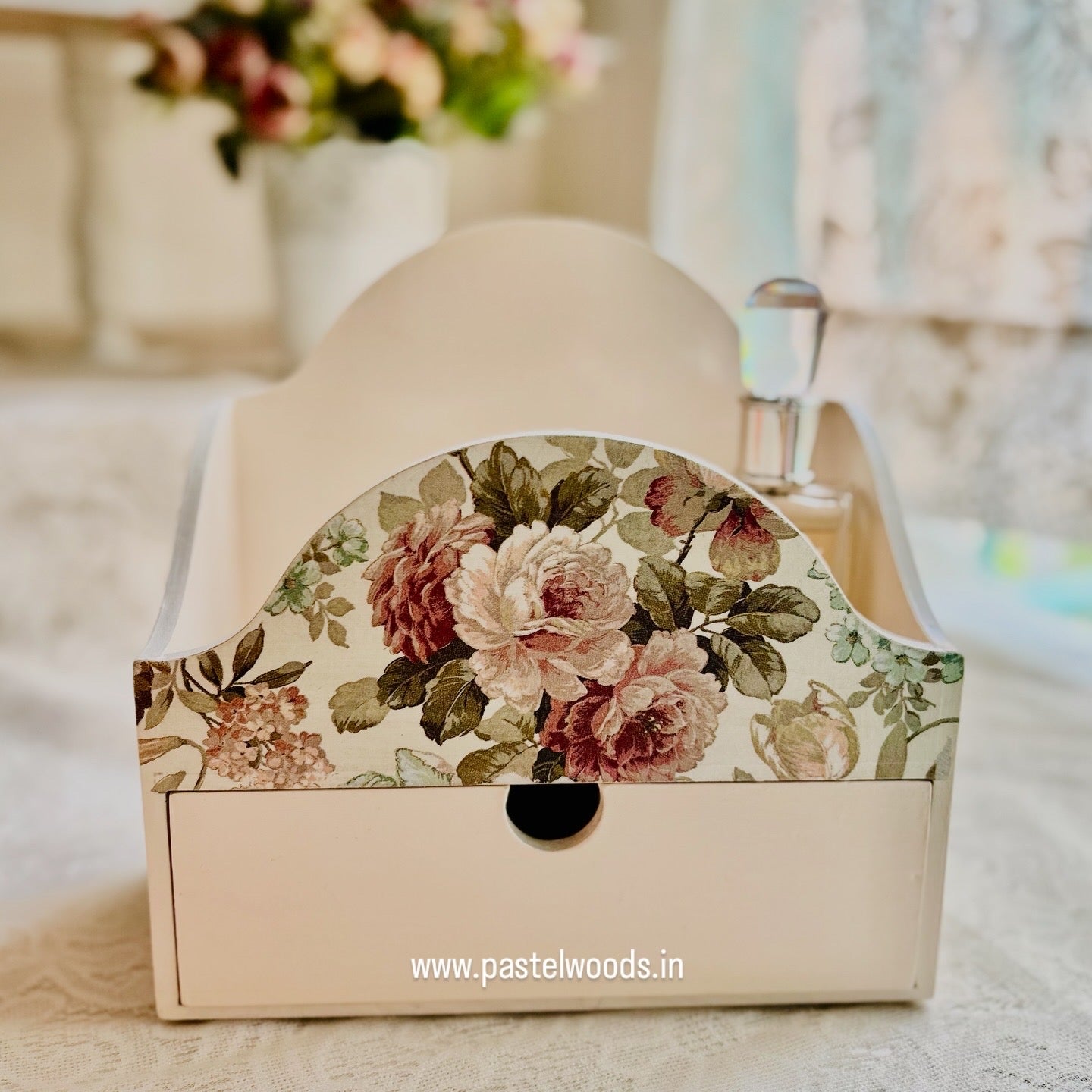Beige Secret Desk Organiser | Drawers for Jewellery Storage
