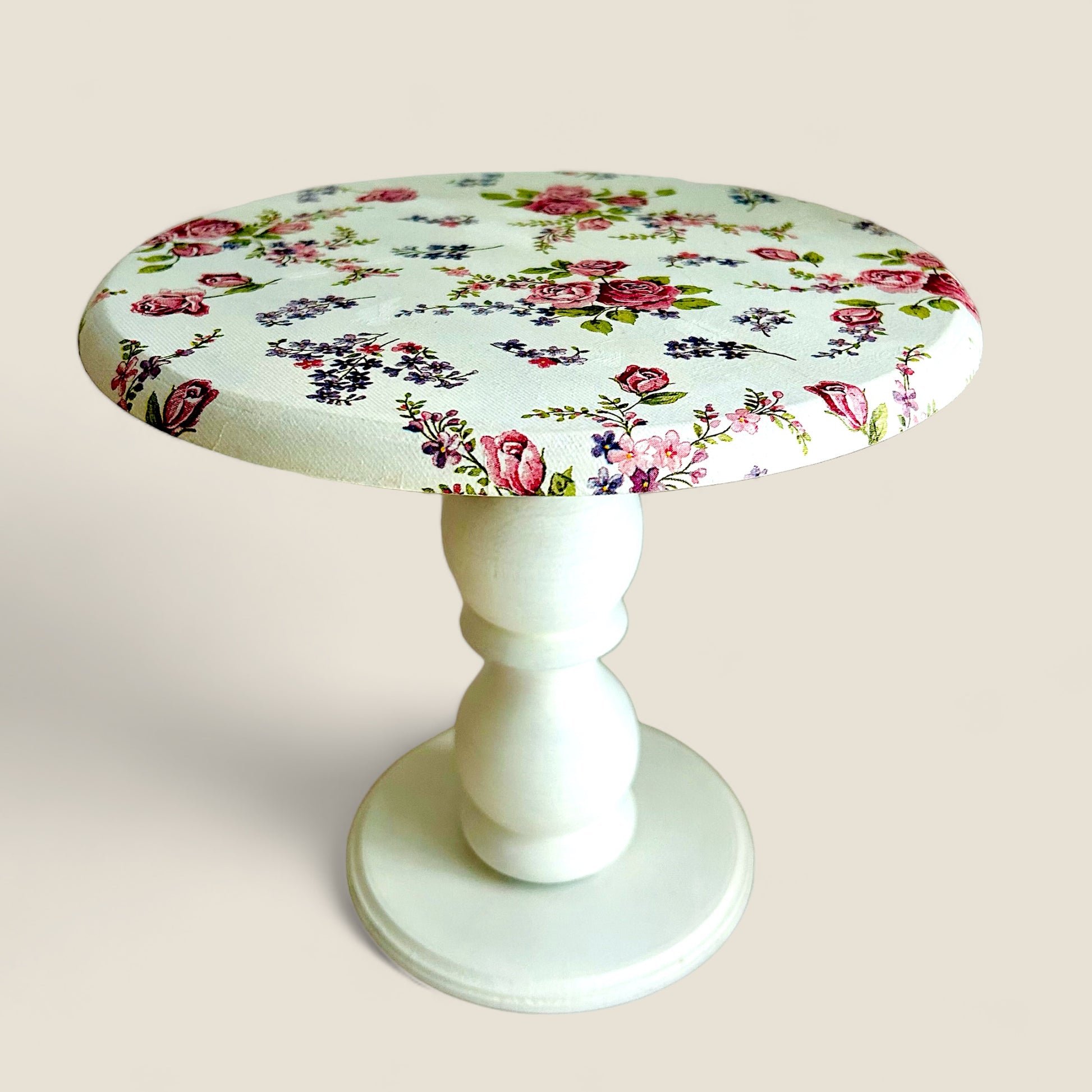 English rose Cake stand | Floral Cake stand for dessert, kitchen riser | Pedestal Cake stand | Medium 10” diameter