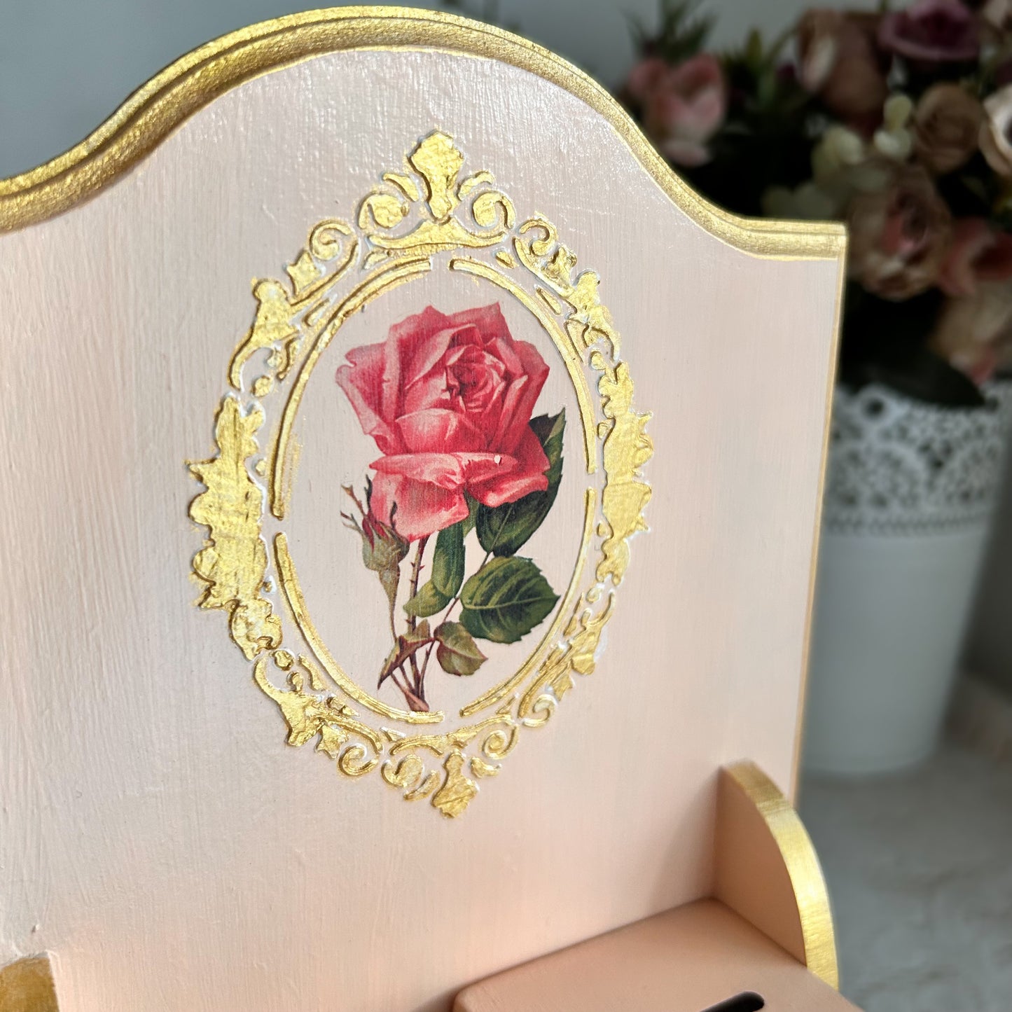 Vintage Perpetual Calendar | Royal Rose | Handcrafted Wooden Desk Calendar | Cottagecore Home Decor & Gift