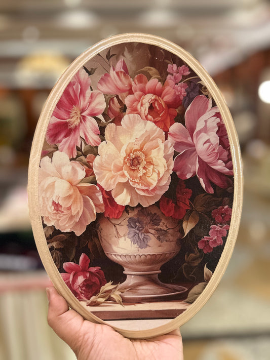 Floral Scented - Oval Wall Plate | Wall Decor Plates | Pastel Woods