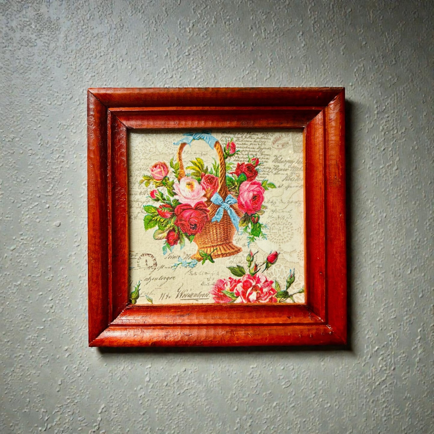 Vintage Rose Wall Frames | Vintage Wooden Frame | Set of 3
