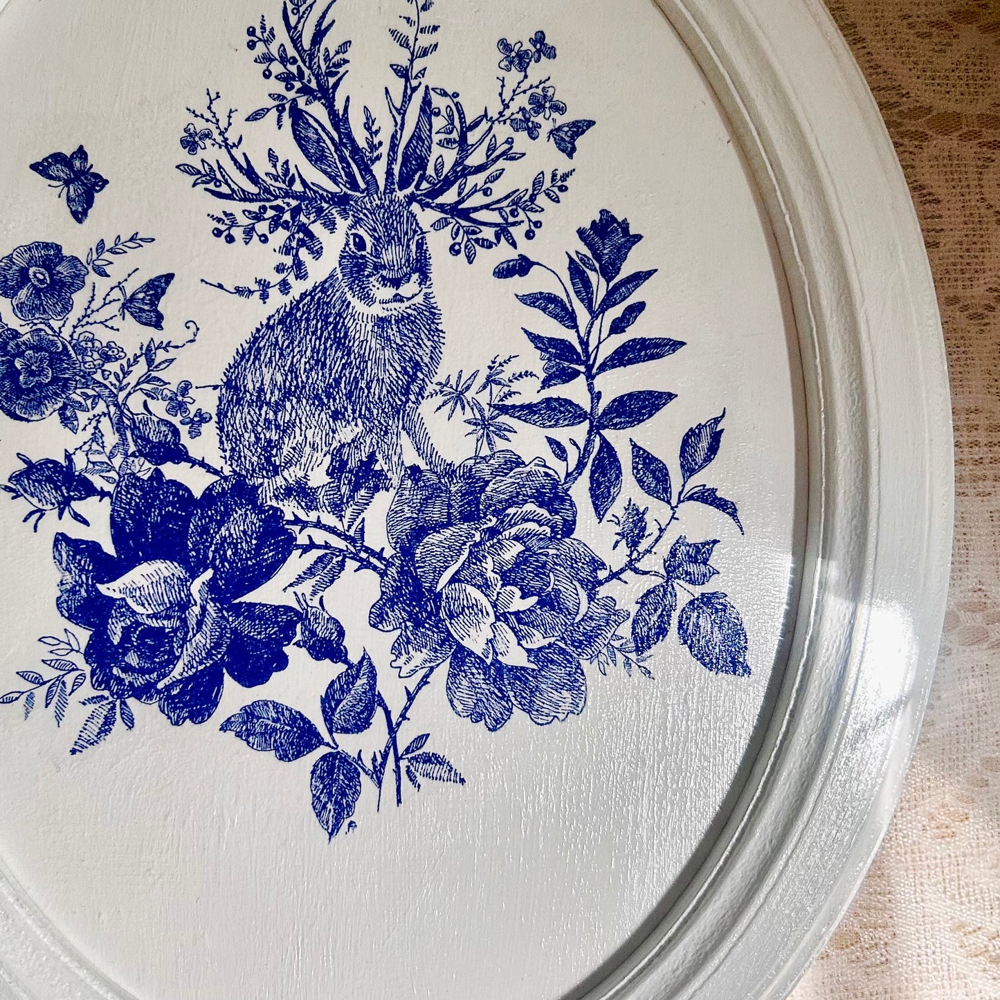 The Porcelain Hare – Oval Frame - Wall Frame Art