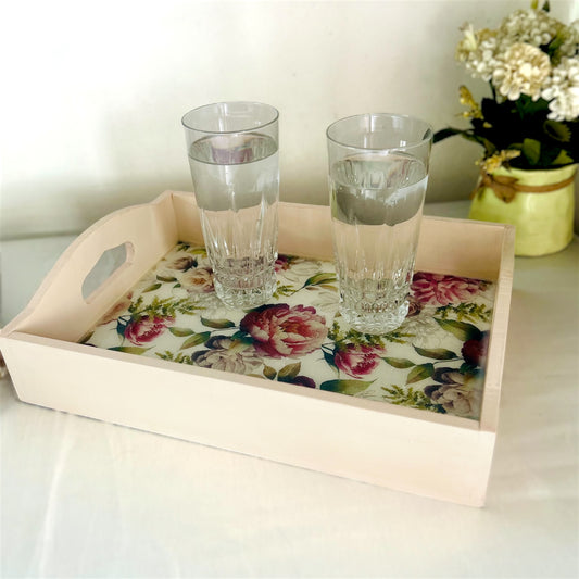 Bella Bloom Tray | Floral Serving Tray | in 2 sizes