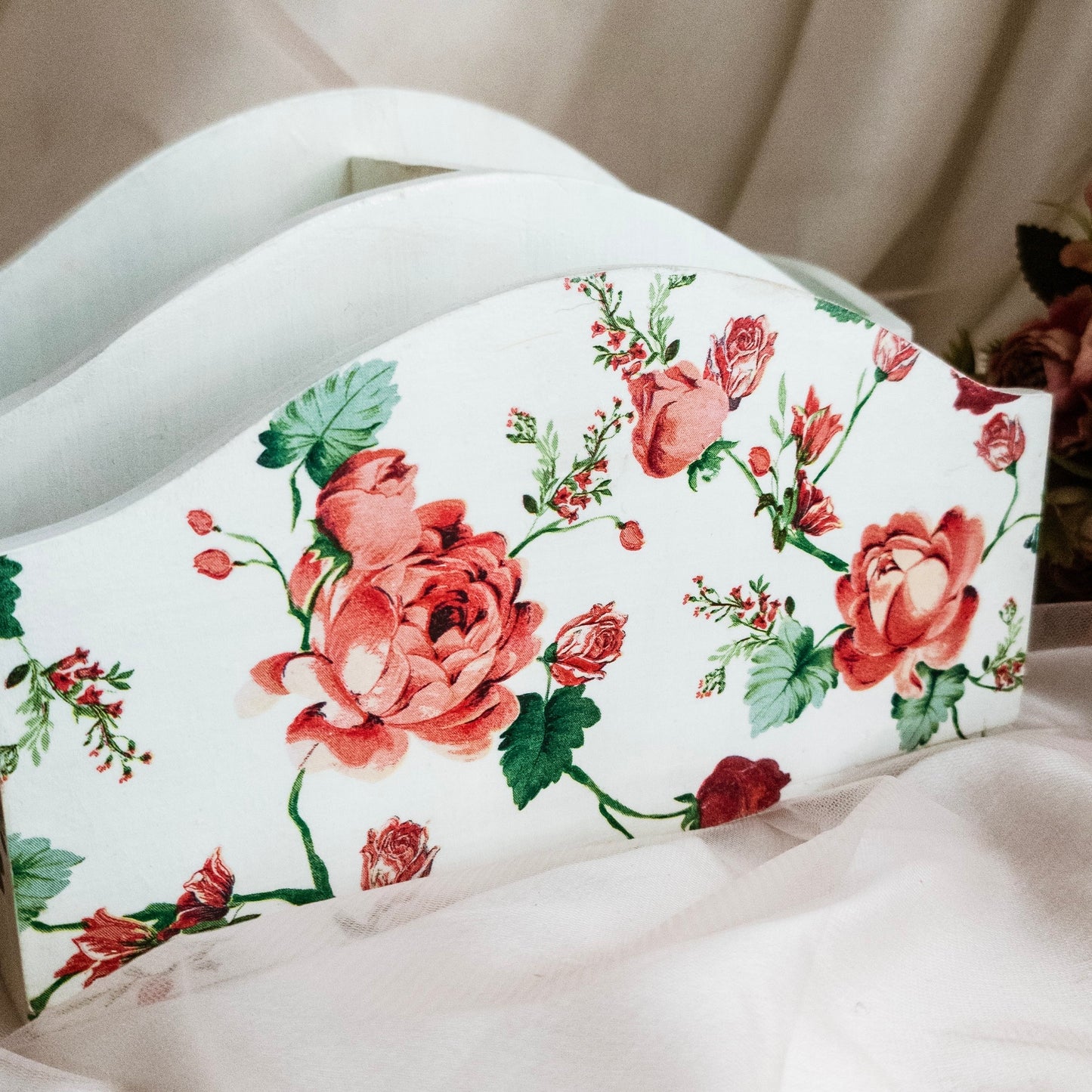 Scarlet Rose Cutlery and Napkin Holder | Cutlery Organiser