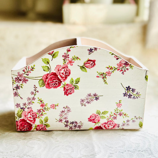 Pink Rose Cutlery Holder | Floral Cutlery holder for dining table