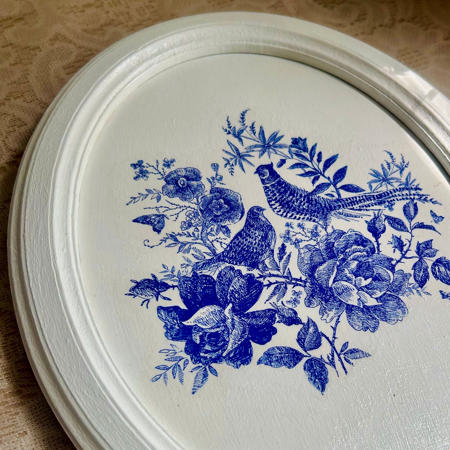 The Porcelain Birds – Oval Frame - Wall Frame Art