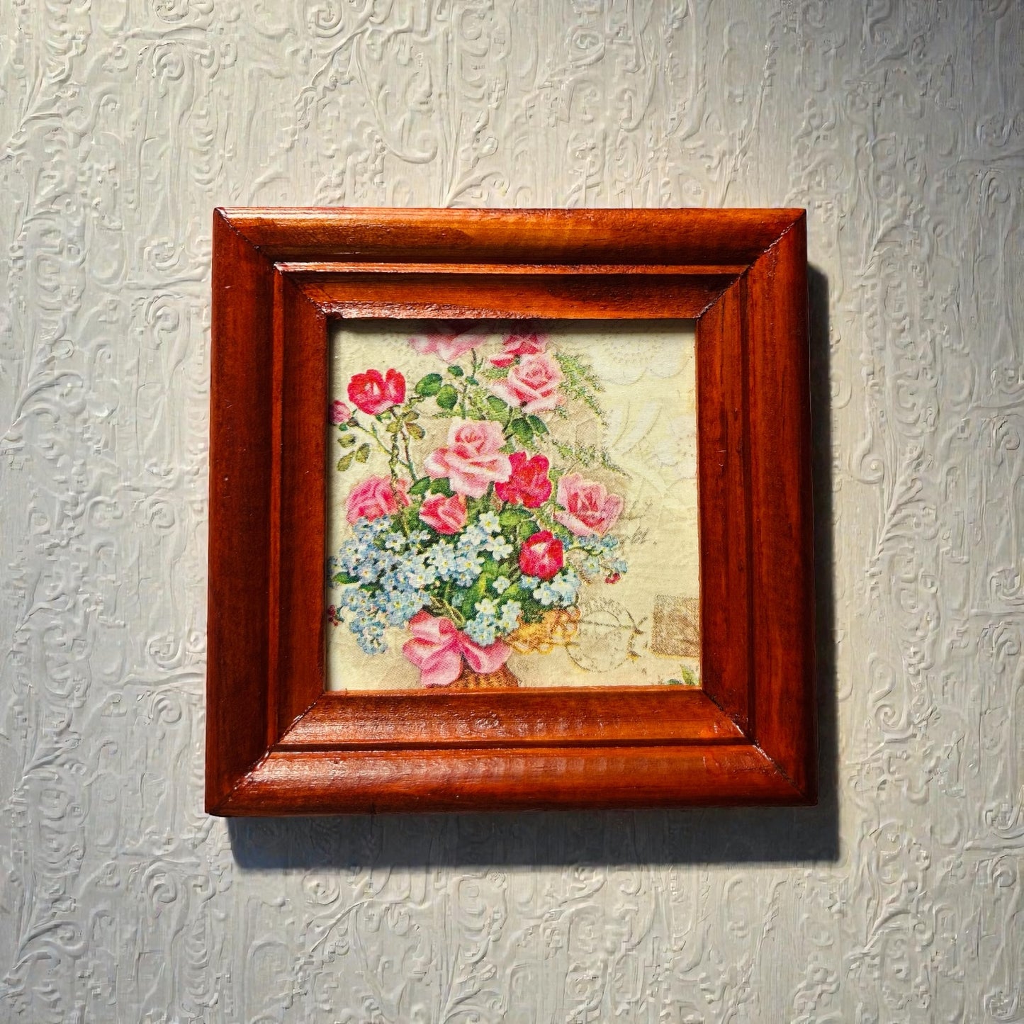 Vintage Rose Wall Frames | Vintage Wooden Frame | Set of 3