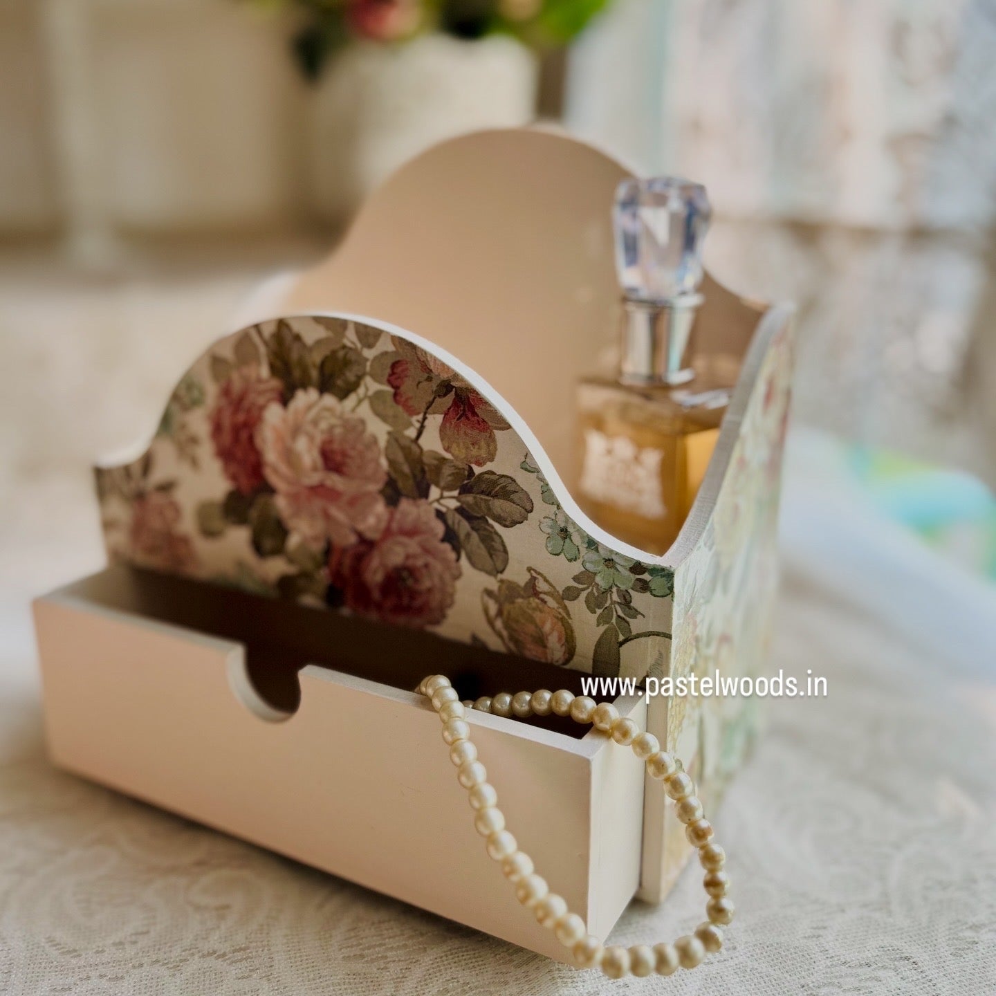 Beige Secret Desk Organiser | Drawers for Jewellery Storage