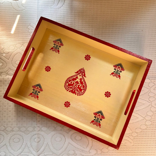 Assamese Motif Trays | Assamese Serving Tray | 11*8 inches