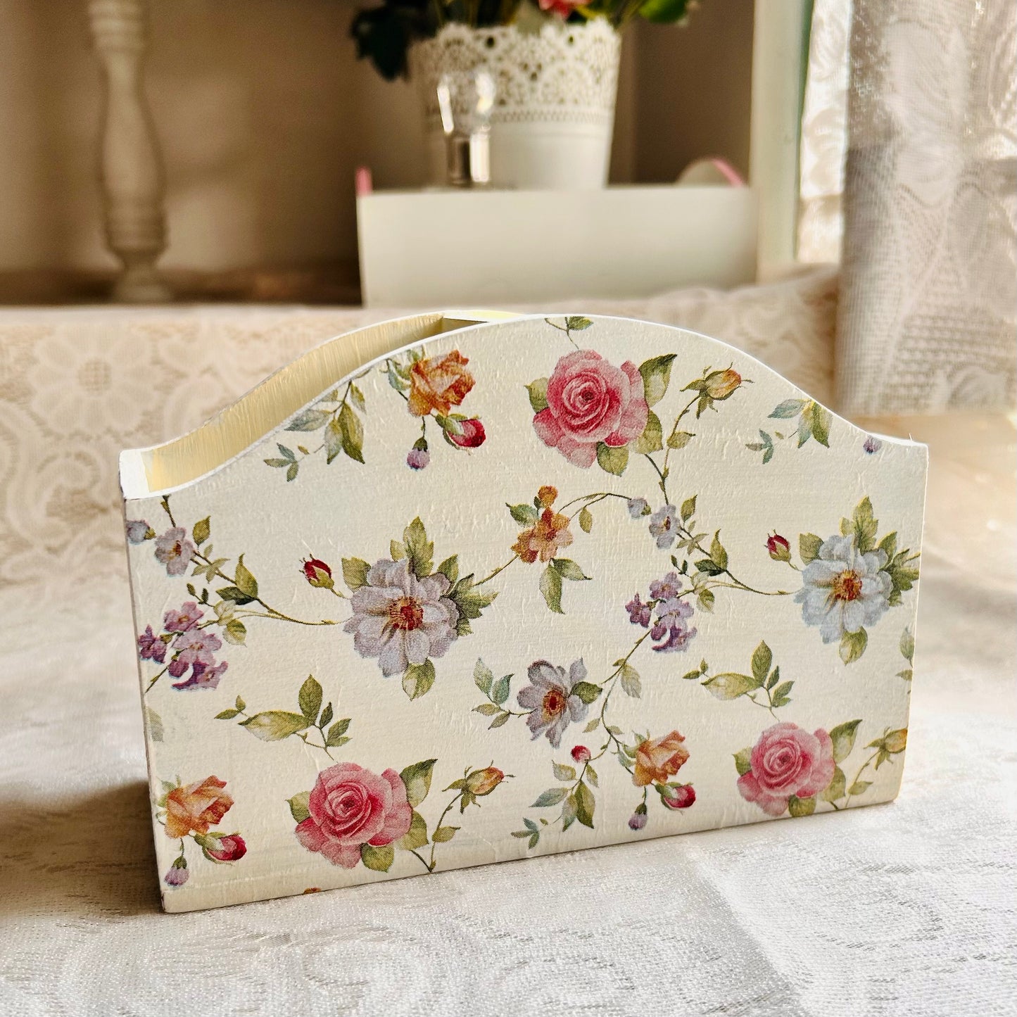 Happy Yellow Cutlery Holder | Floral holder for cutlery, brushes , pens