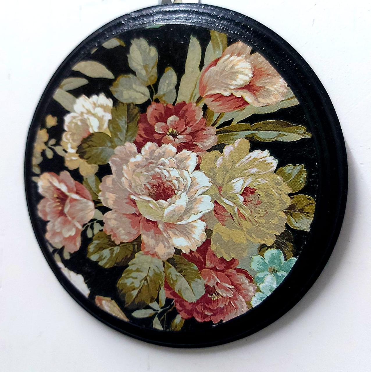 Black Floral Wall Hanging plate