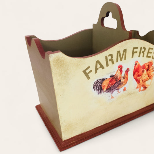 Farmhouse Rooster Cutlery Basket | Cutlery Organiser