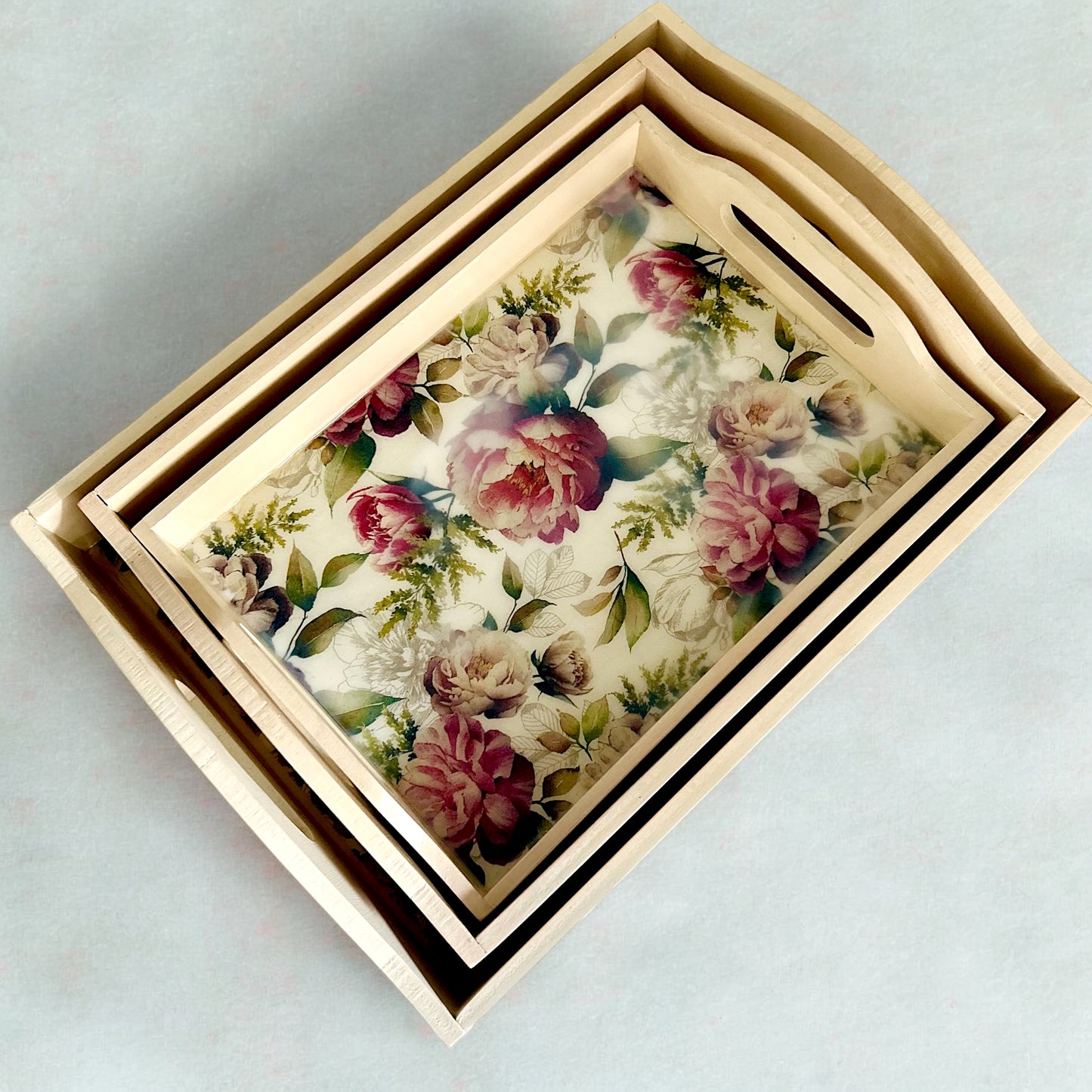 Bella Bloom Tray | Floral Serving Tray | in 2 sizes